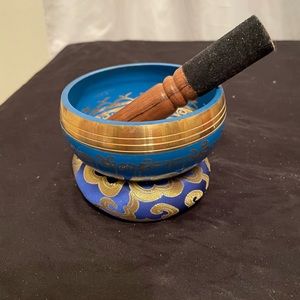 Singing Bowl Set Royal Blue & Gold